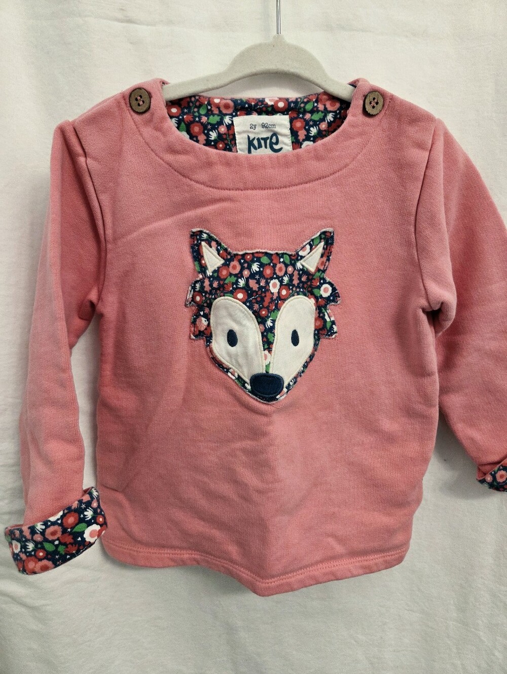 Kite 2T Girls Floral Fox Sweatshirt